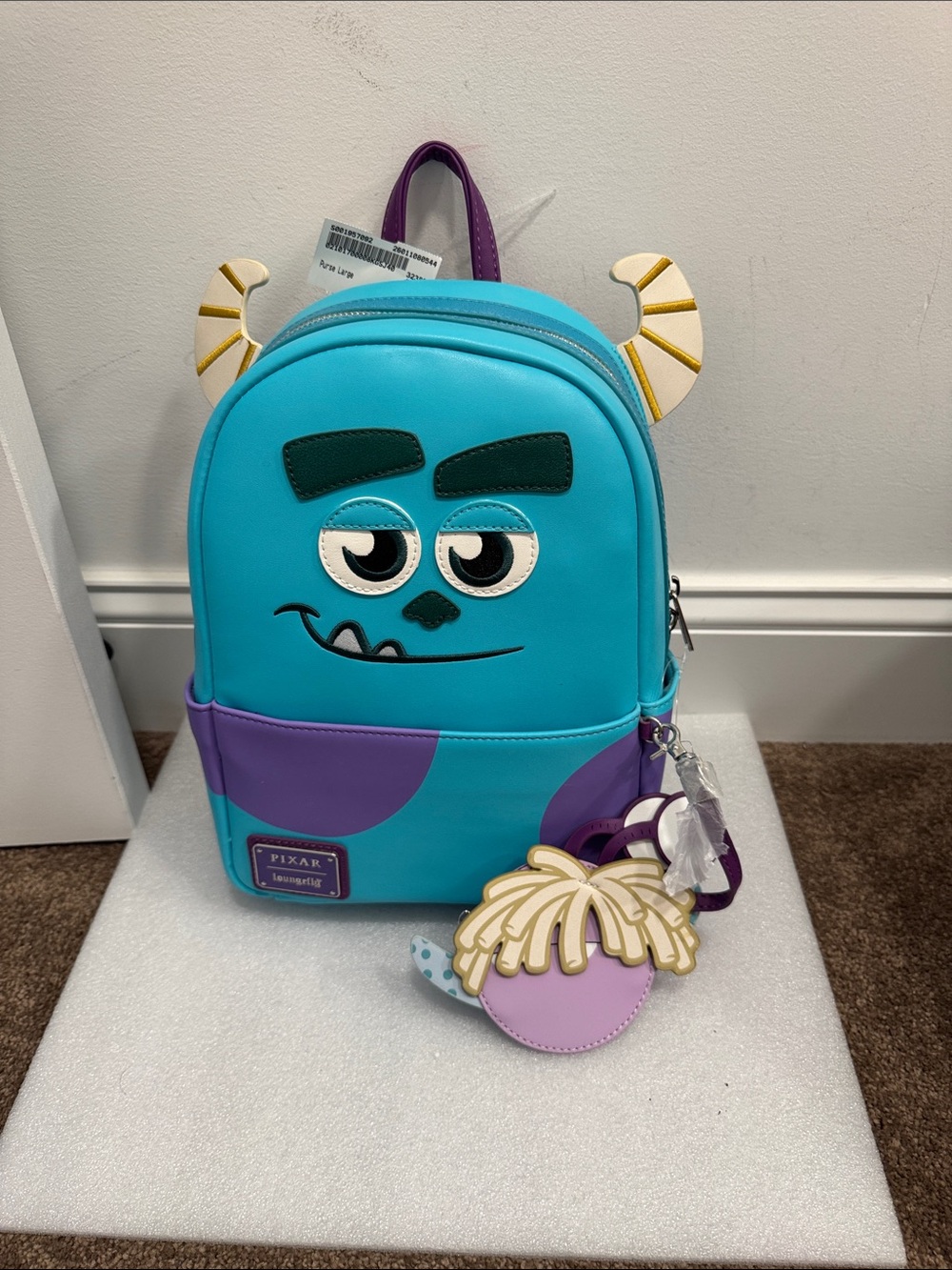Loungefly Pixar monsters inc sully with boo coin pouch mini backpack NWT